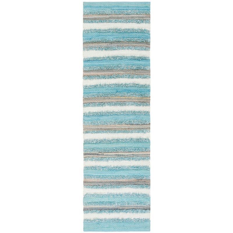 Coastal Breeze Aqua & Multi Handwoven Cotton 2'6" x 4' Rug