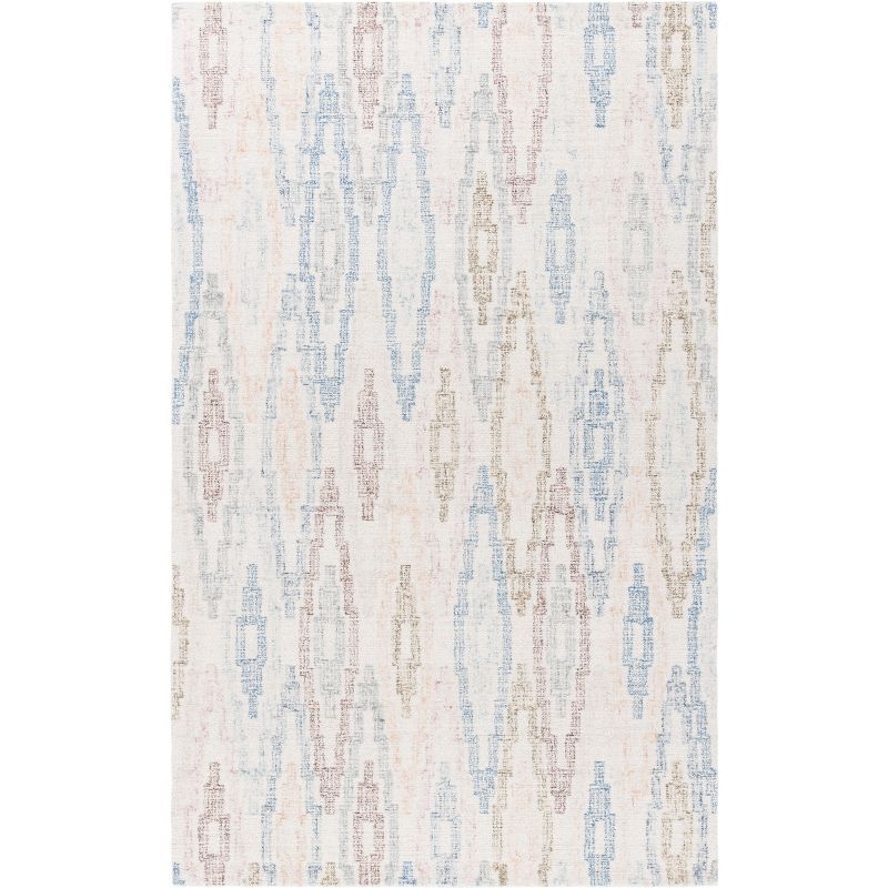 Bryanne Ivory and Blue Hand-Tufted Wool Area Rug, 4' x 6'