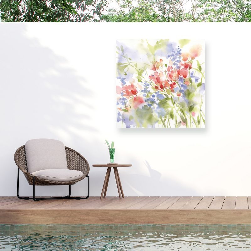 Spring Meadow II Outdoor Canvas Print with Floral Design