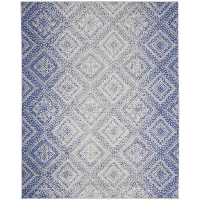 Ivory Geometric Synthetic Easy Care 6' x 9' Area Rug