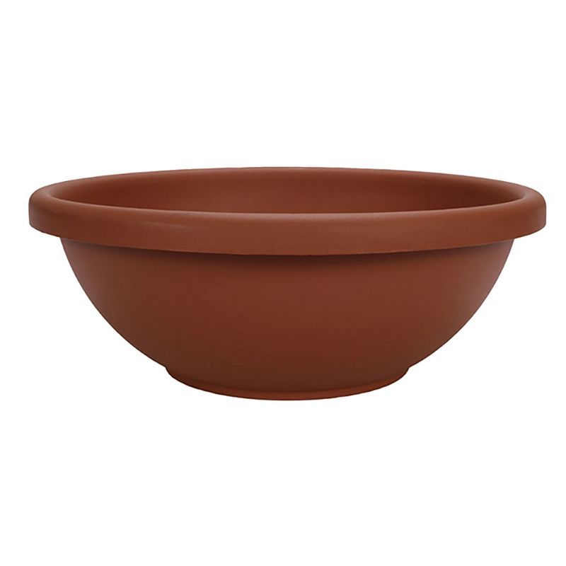 Terra Cotta Resin 20" Garden Bowl Planter for Shallow Rooted Plants