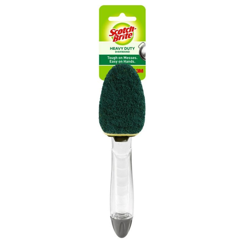 Heavy Duty Green Scrubbing Dishwand with Soap Dispenser