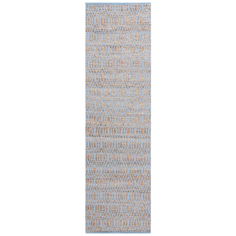 Hand-Knotted Silver and Natural Cotton 27'' Boho-Chic Area Rug