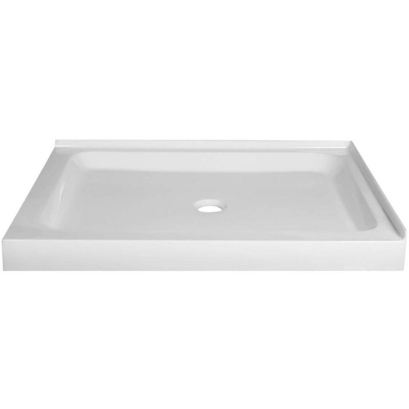 Gloss White Acrylic and Fiberglass Shower Base, 36 x 48 in