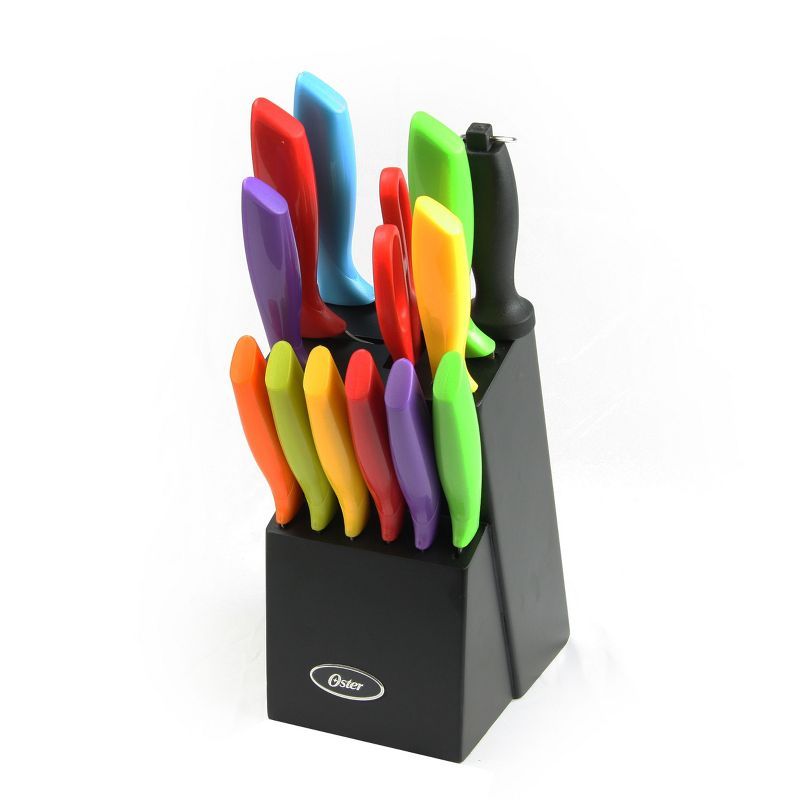 Oster 14-Piece Multicolor Stainless Steel Knife Set with Black Block