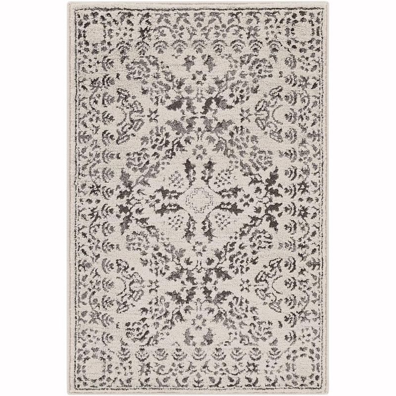 Simon Traditional Beige and Gray Wool Area Rug 3'11" x 5'7"