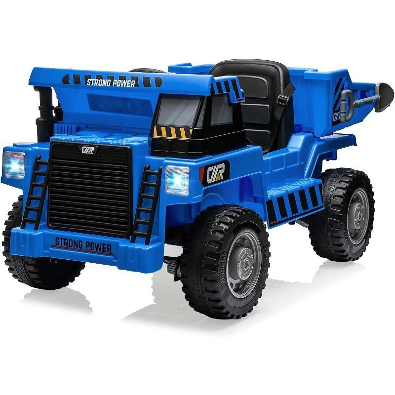 Blue 12V Kids Ride On Dump Truck with Remote Control