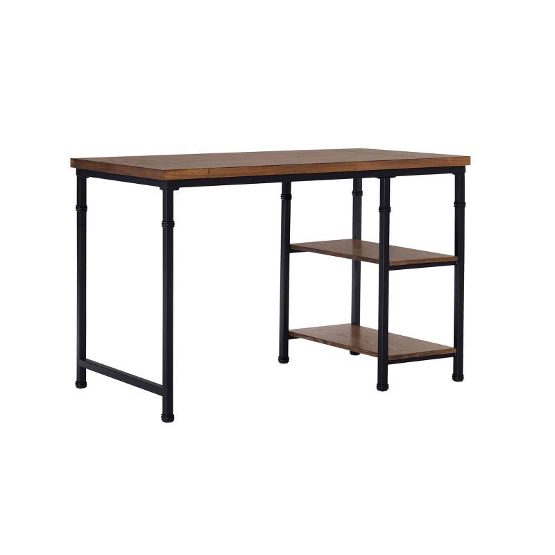 Austin Black and Ash Wood Two Shelf Desk