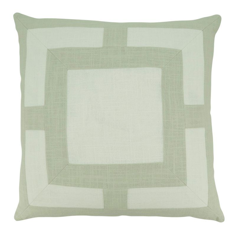 Natural Geometric Design Down Filled Square Throw Pillow