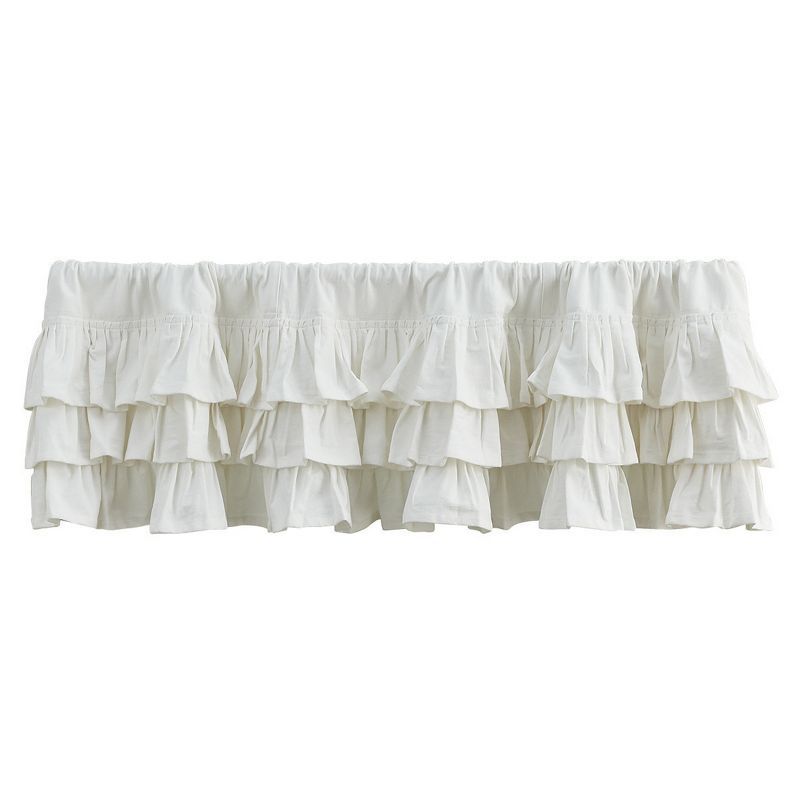 White Cotton Ruffled Country Kitchen Valance