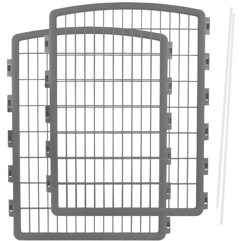 Gray Heavy-Duty Plastic Pet Playpen Add-On Panels