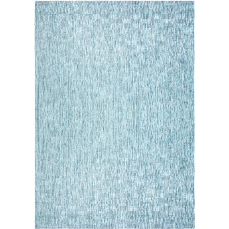 Aqua Rectangular Reversible Synthetic 8' x 10' Area Rug