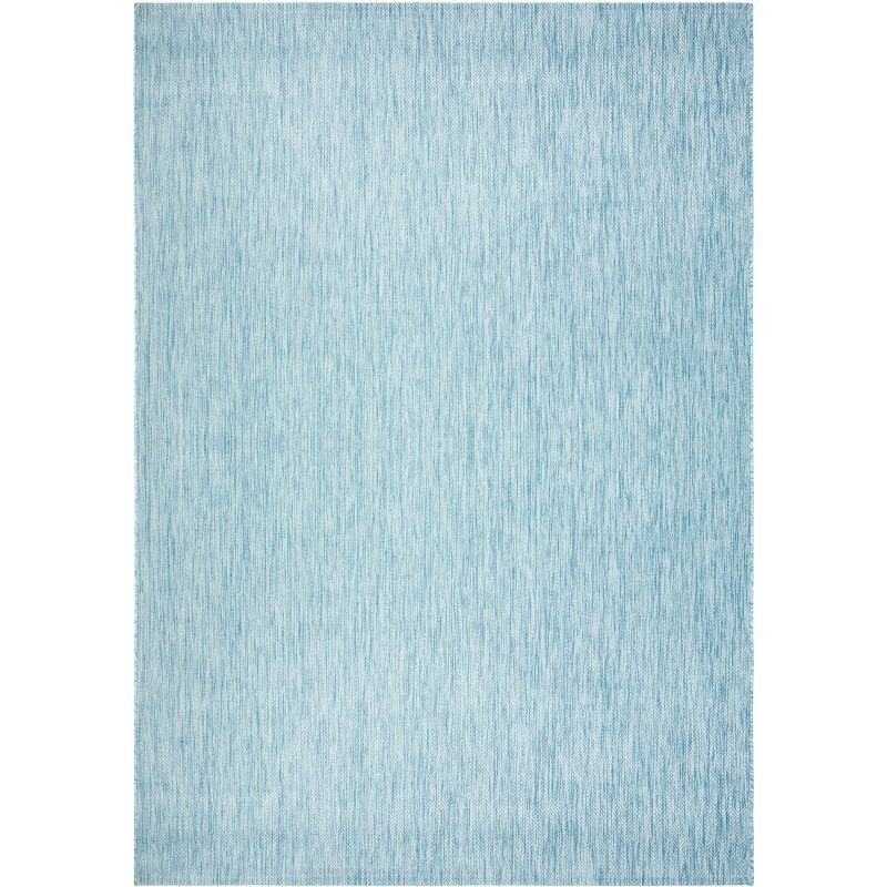 Aqua Rectangular Reversible Synthetic 8' x 10' Area Rug