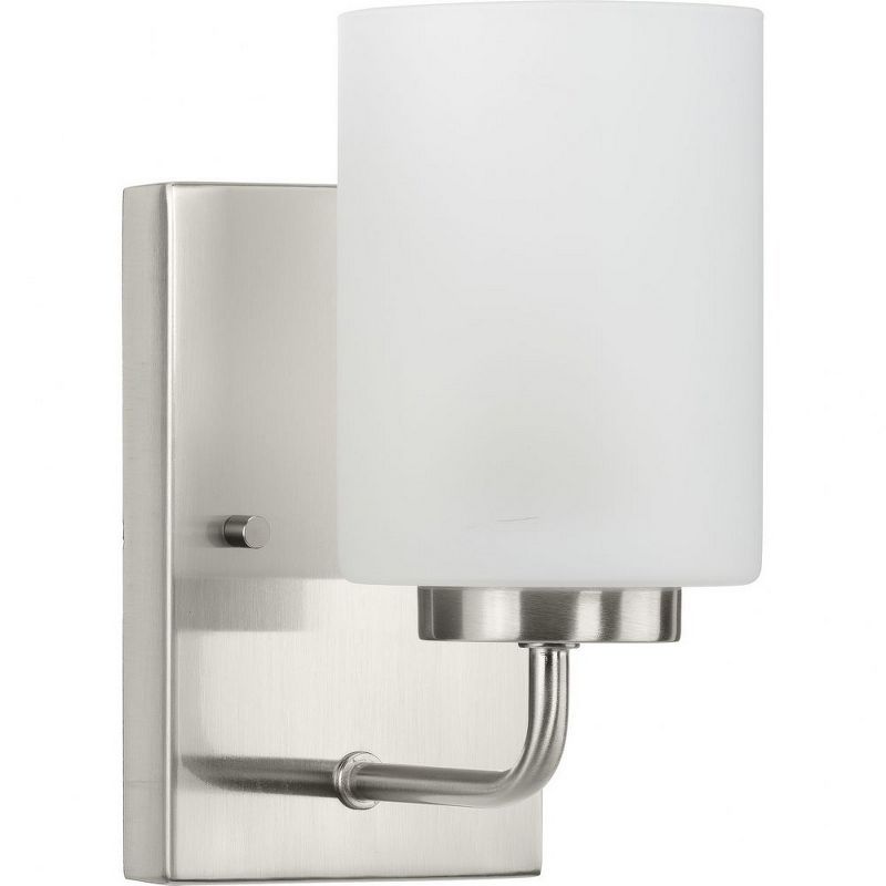 Merry Brushed Nickel Etched Glass Bath Vanity Light