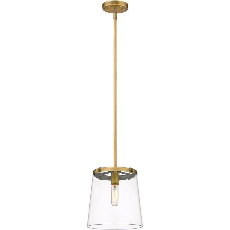 Callista Rubbed Brass 10" Contemporary Pendant Light