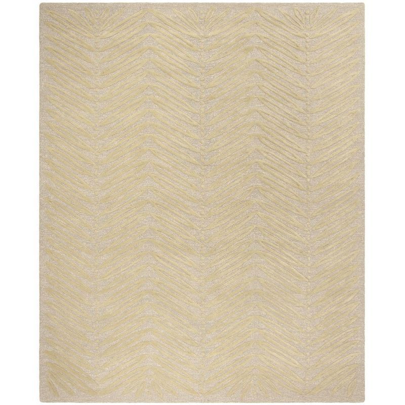 Oolong Tea Green Hand-Tufted Wool and Viscose Rug, 8' x 10'