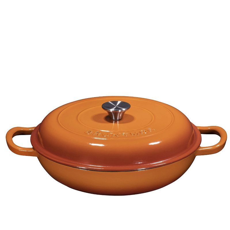 Pumpkin Spice 3.8-Quart Enameled Cast Iron Braiser with Lid