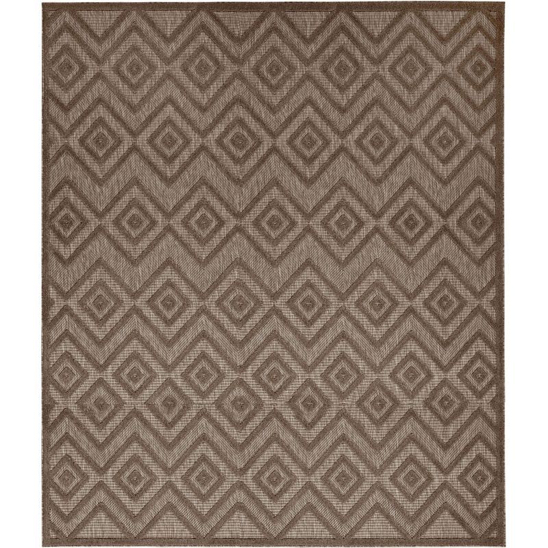 Brown Diamond Flatweave Synthetic 9' x 12' Area Rug