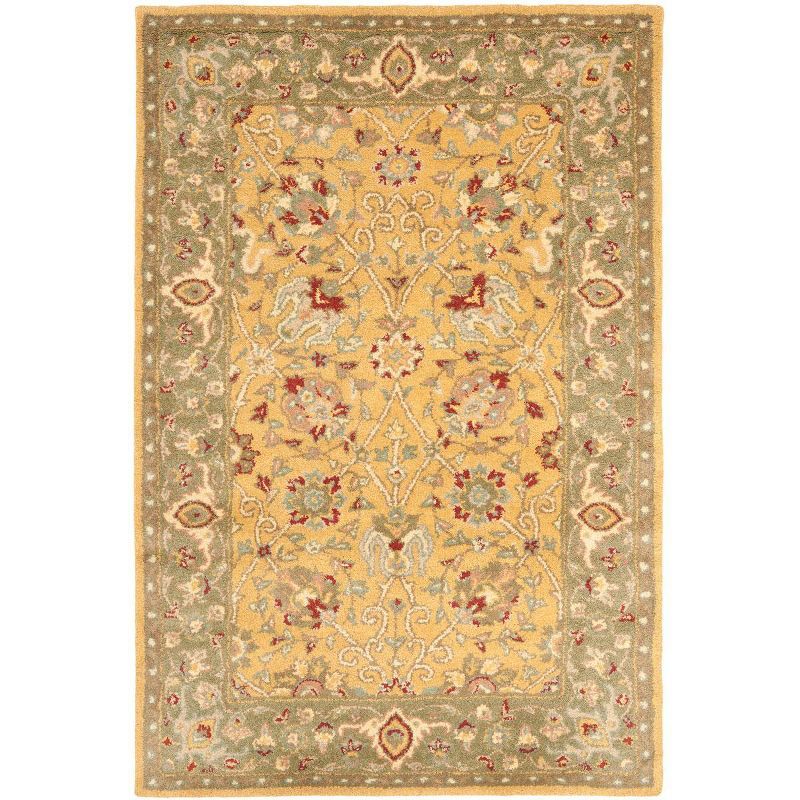 Handmade 3' x 5' Brown and Gold Wool Tufted Area Rug