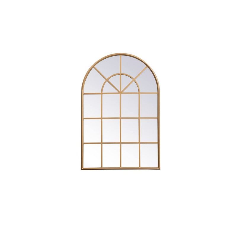 Contemporary Wood Rectangular Mirror in Gold Finish, 28x41.5 Inches