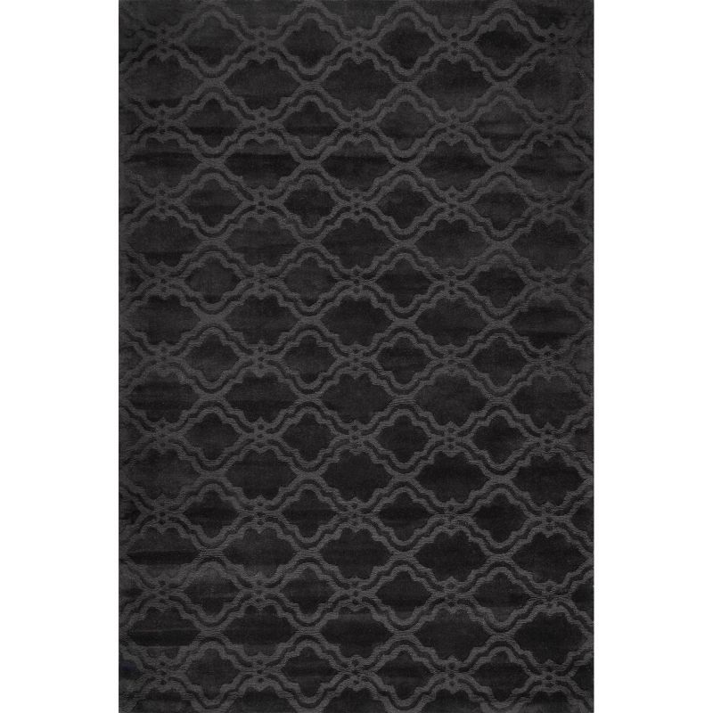 3'x5' Charcoal Hand Tufted Wool Geometric Area Rug