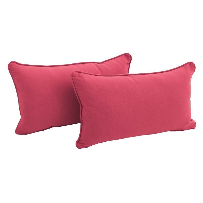 Berry Red Twill Back Support Pillows Set of 2