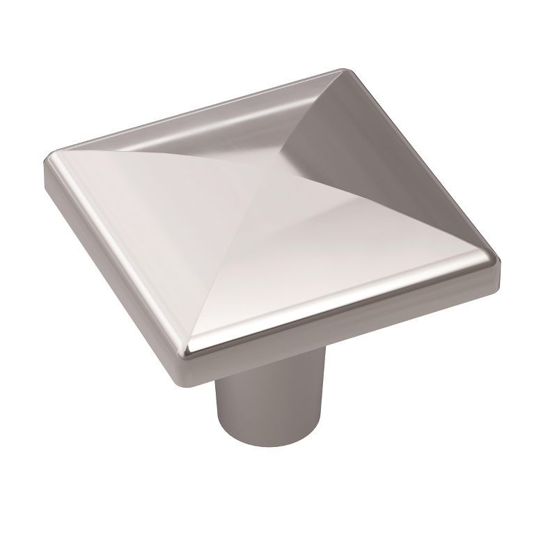 Polished Chrome Square Cabinet Knob with Mounting Hardware