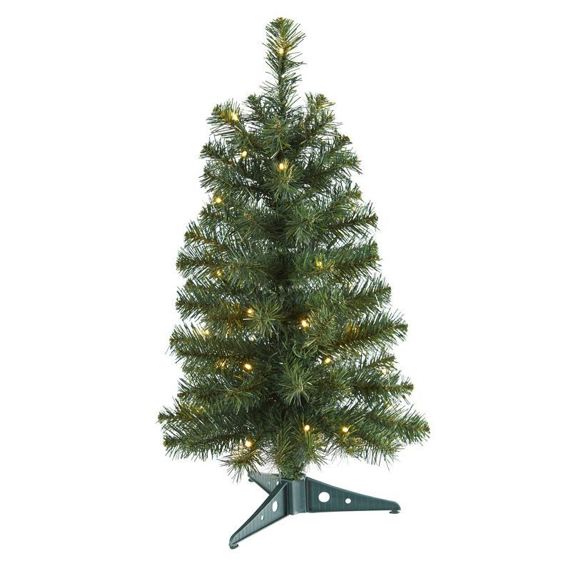 2ft Green Prelit Artificial Christmas Tree with LED Lights