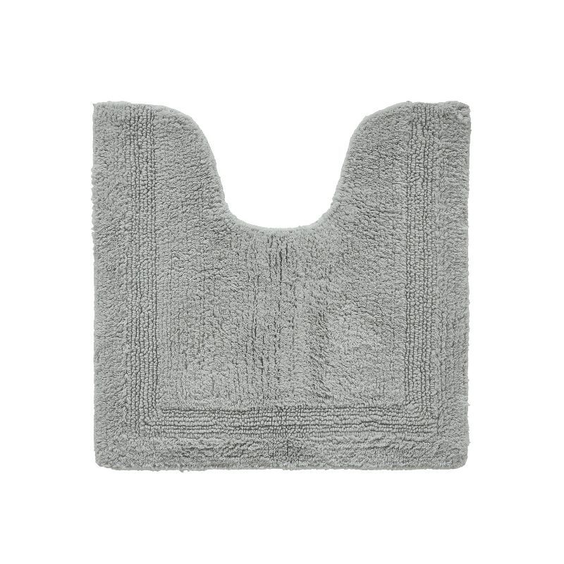 Luxurious Silver Cotton U-Shaped Contour Bath Rug 20" x 20"