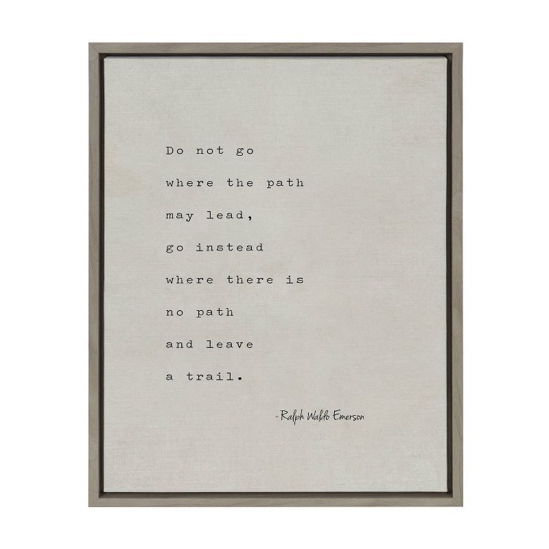 Gray Framed Canvas with Emerson Quote for Nursery