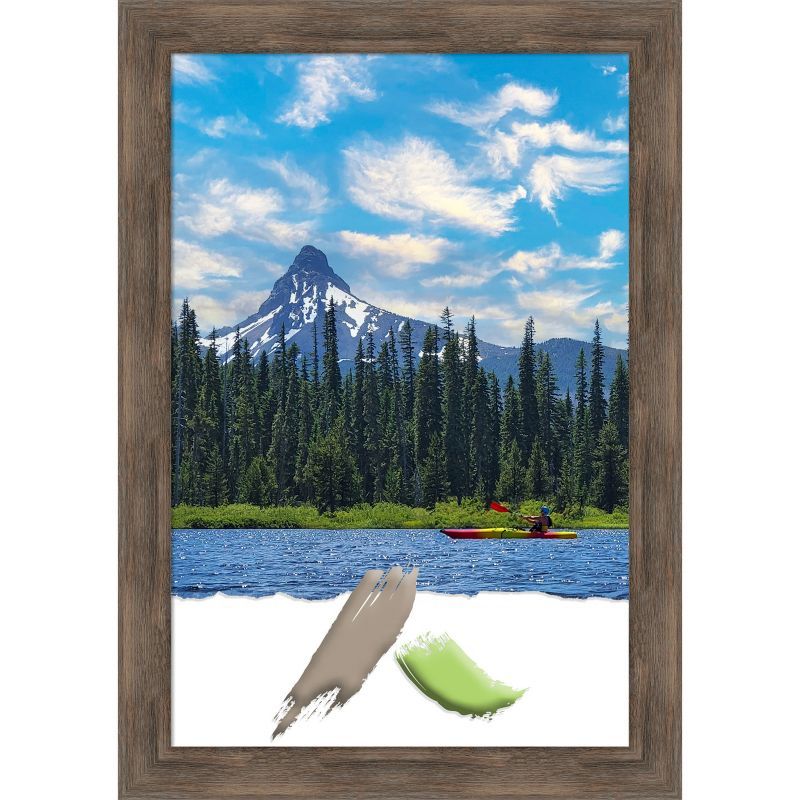 Hardwood Mocha Matte Finish Rectangular Wall Picture Frame