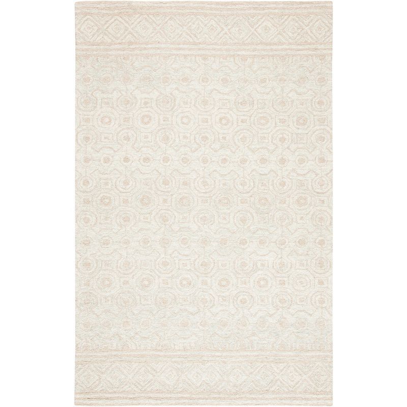 Elegant Ivory Wool 4' x 6' Hand-Tufted Rectangular Area Rug