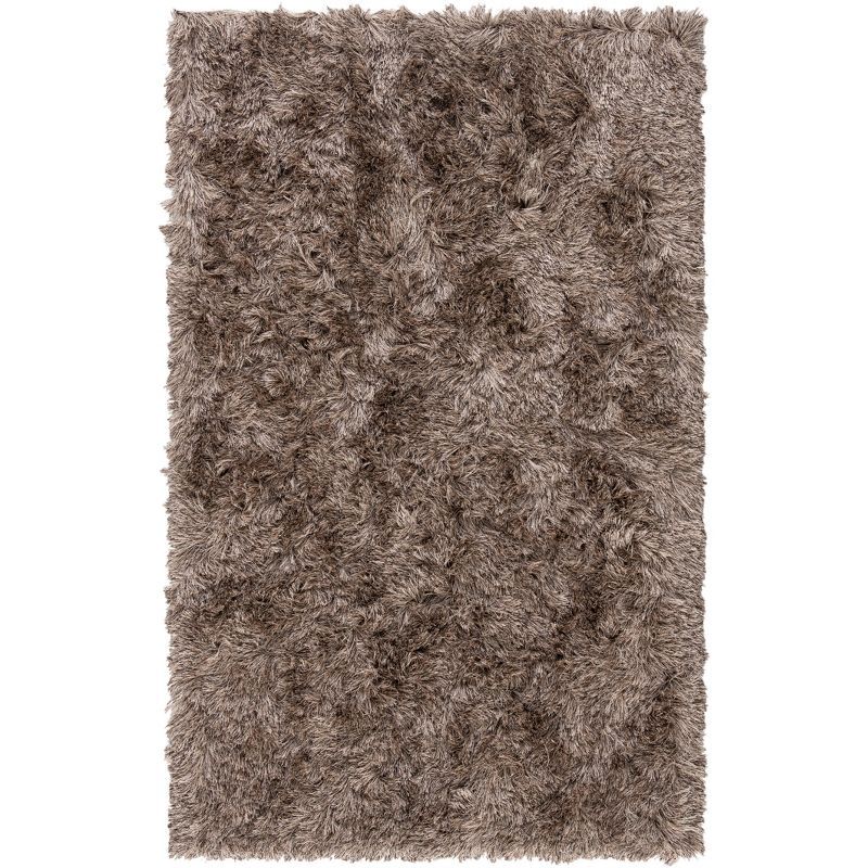 Sable Silken Shag 36" Handmade Wool & Synthetic Rug