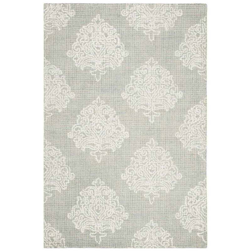 SAFAVIEH Abstract Madisyn Geometric Wool Area Rug, Aqua/Ivory, 4' x 6'