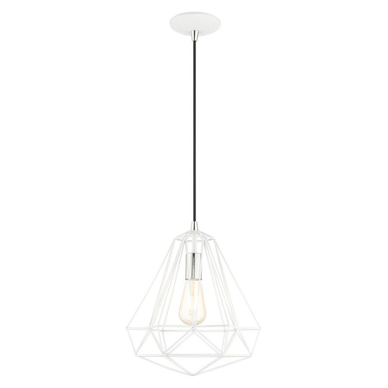 Shiny White Mini LED Pendant Light with Hand-Welded Frame