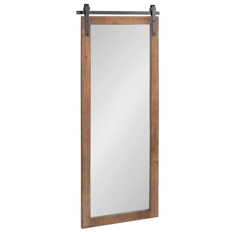 Rustic Brown Full Length Rectangular Wood Wall Mirror