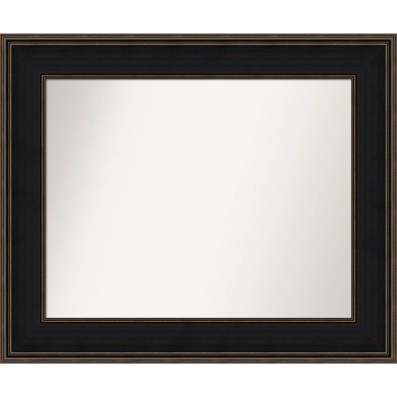 36" x 30" Espresso Wood Rectangular Wall Mirror