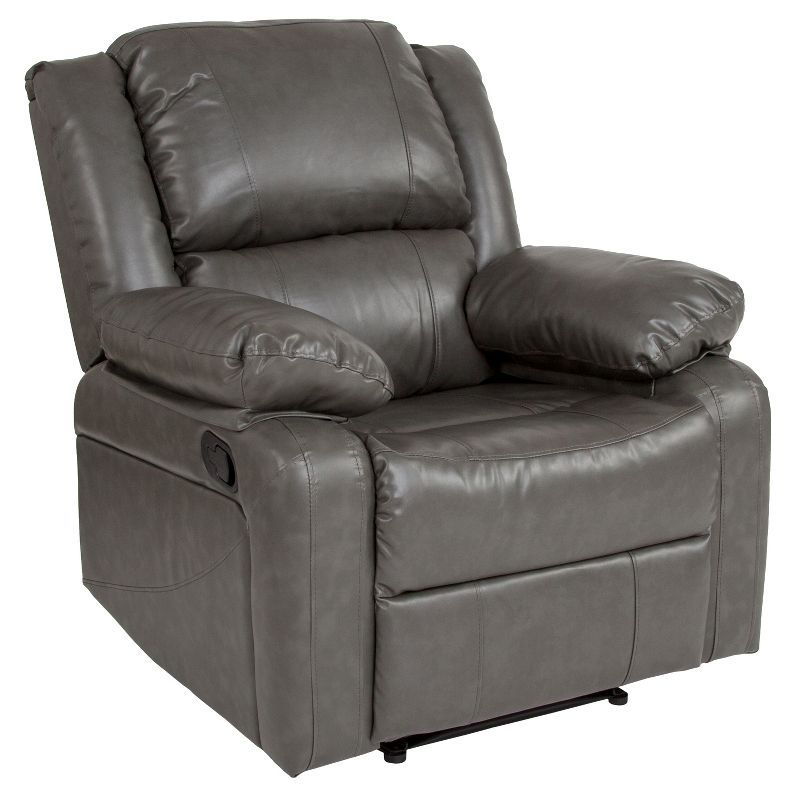 Gray LeatherSoft Recliner with Metal Frame