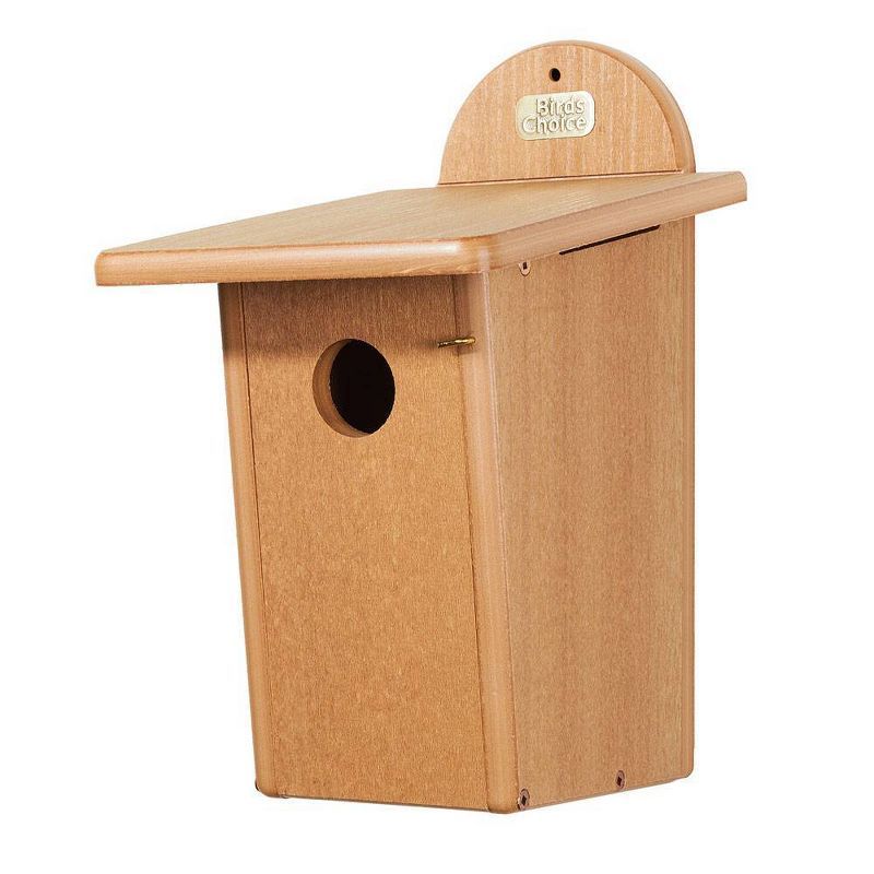 Natural Teak Recycled Plastic Bluebird House, 12.5"