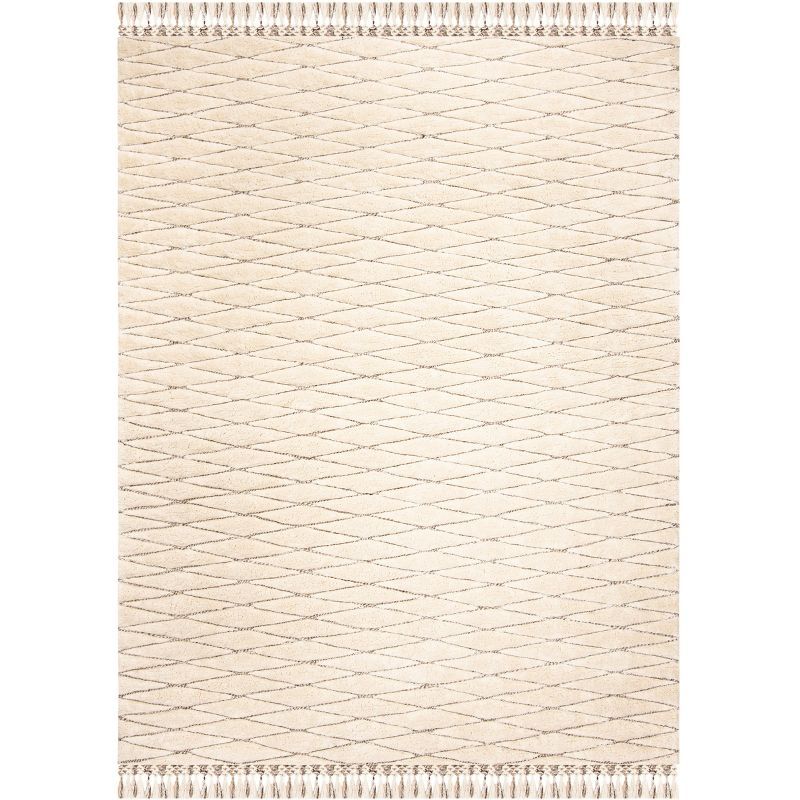 Ivory Hand-Tufted Shag Wool 8' x 10' Area Rug