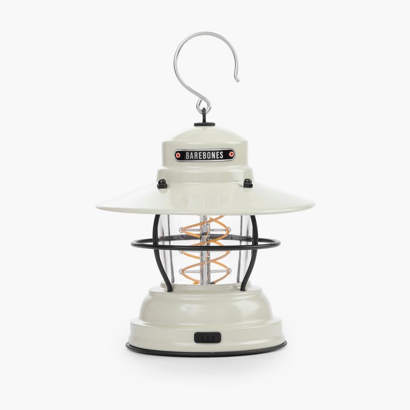 Vintage White Steel Outpost Lantern with Edison LED