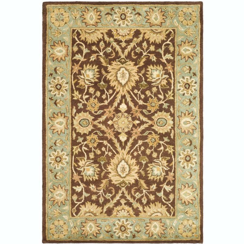 Handmade Blue Wool Tufted Area Rug, 3' x 5'