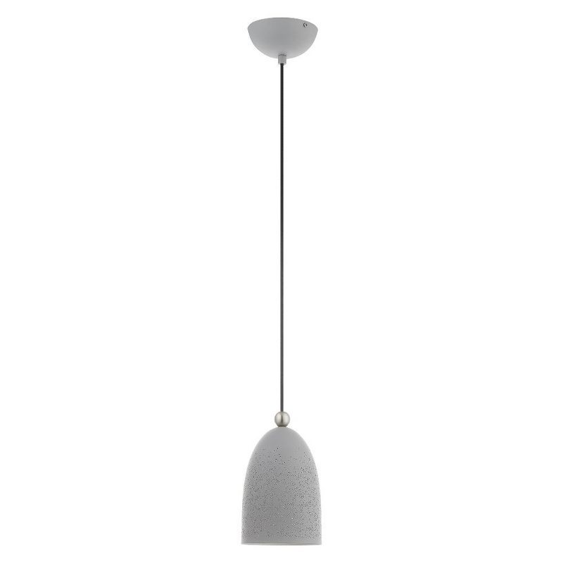 Nordic Gray Brushed Nickel Crystal LED 1-Light Pendant