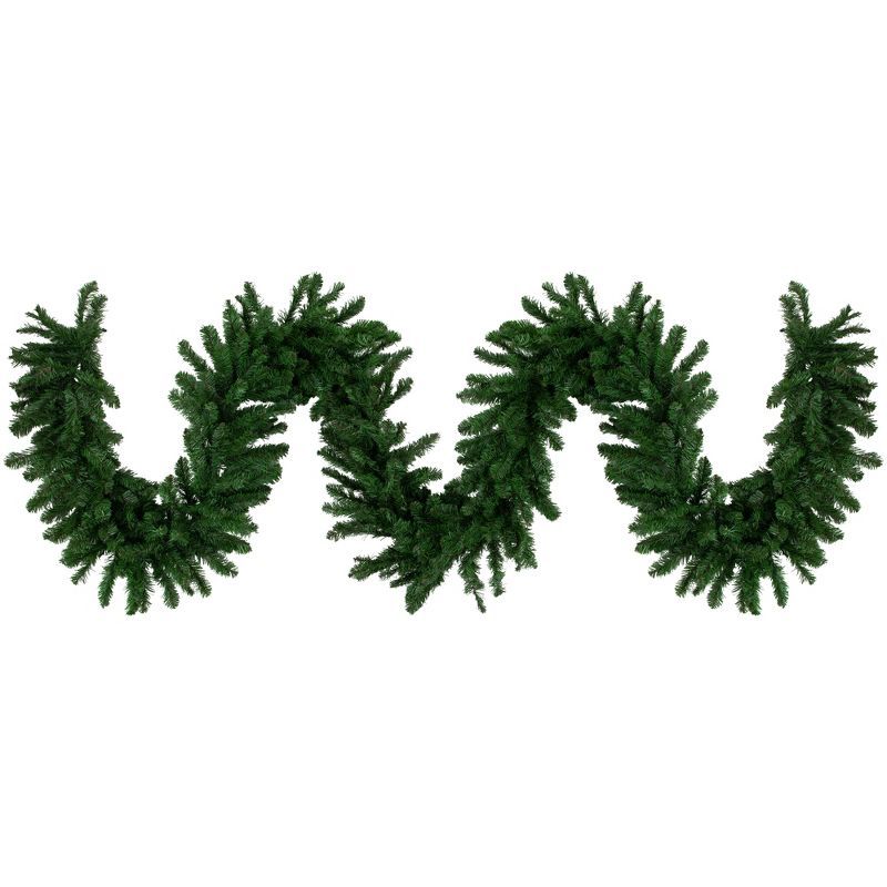 50' Green Artificial Pine Christmas Garland with Metal Hooks
