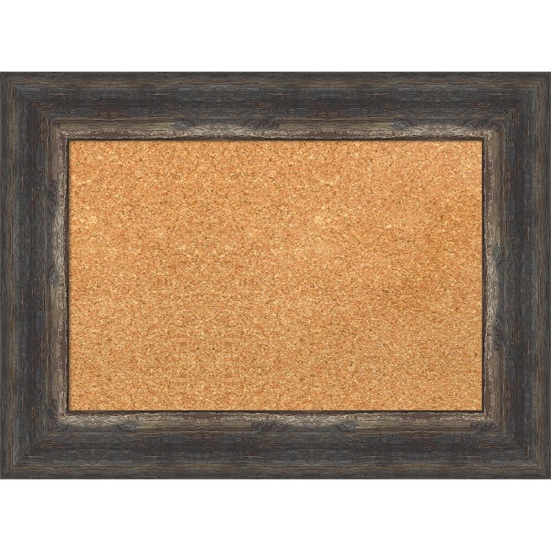 Bark Rustic Char Framed Natural Cork Bulletin Board