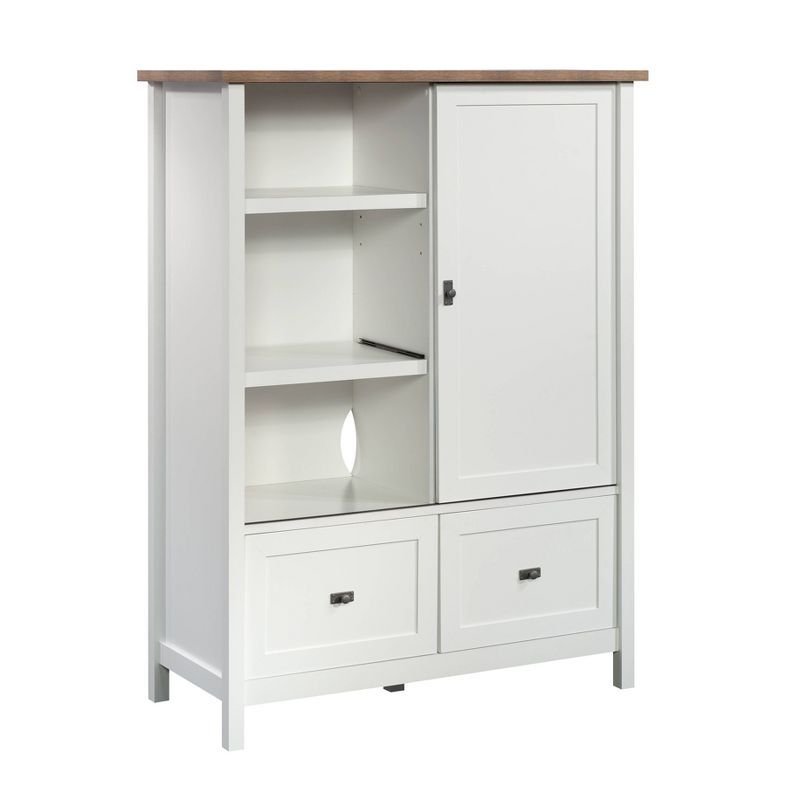 White Adjustable Shelving Office Storage Cabinet with File Drawers