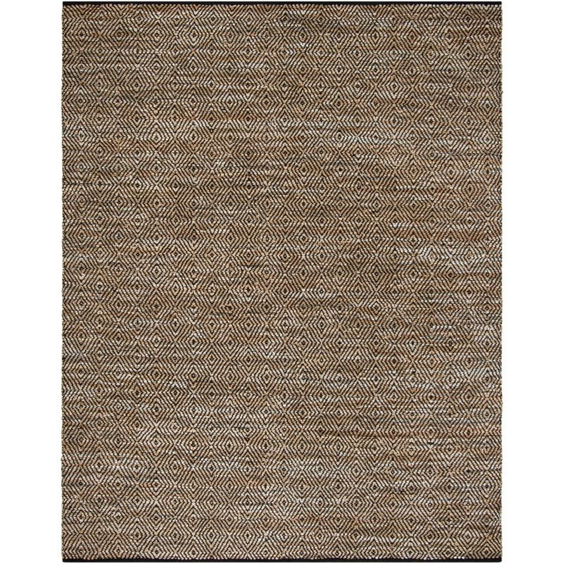 Reversible Black Cowhide Handmade Flat Woven Rug 8' x 10'