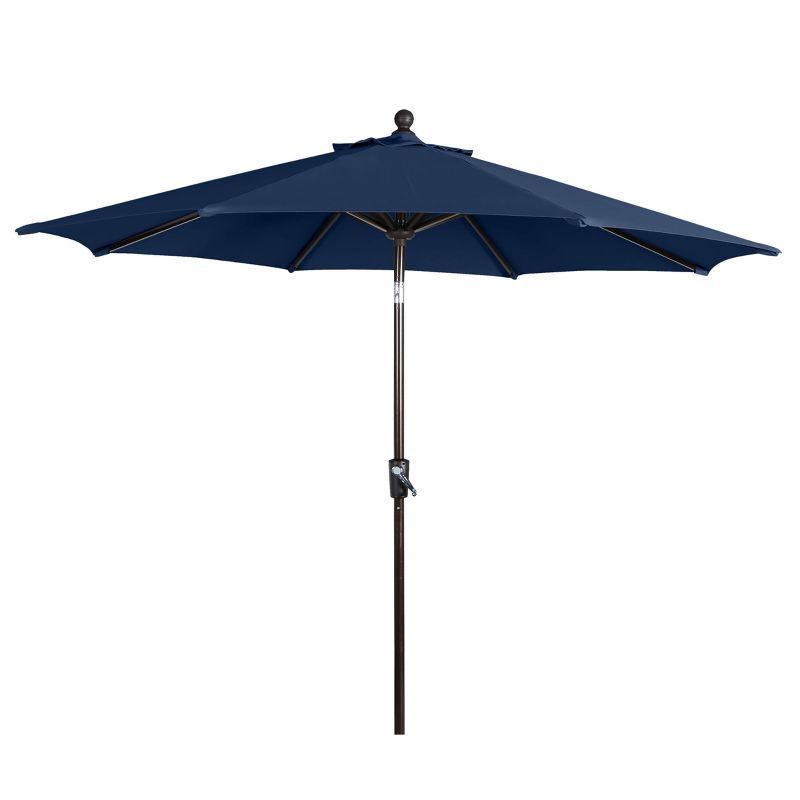 Navy 9' Auto Tilt Outdoor Patio Umbrella with Aluminum Frame