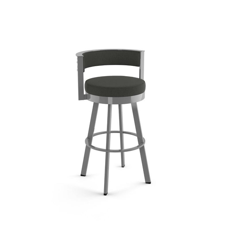 Charcoal Gray Metal Swivel Counter Height Barstool