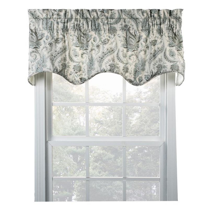 Mist Blue Paisley Rod Pocket Light Filtering Valance